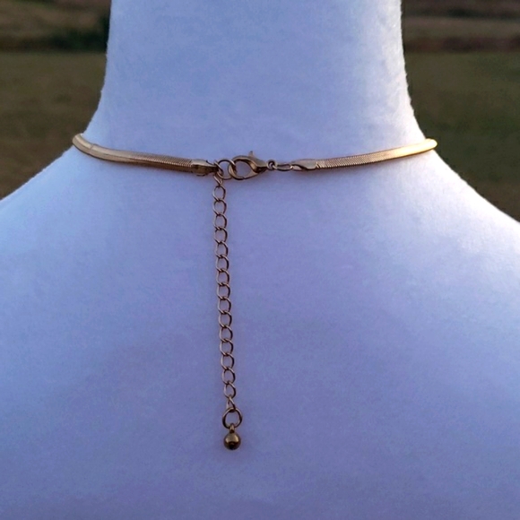 15. Gold Plated Herringbone Necklace with Lobster Clasp - Picture 2 of 7